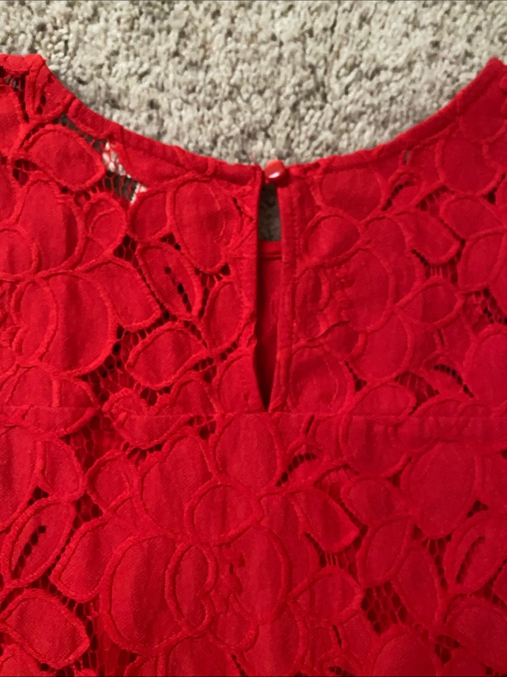 Monteau Red Lace Sleeveless Top with Flutter Cap Details - Picture 5 of 6